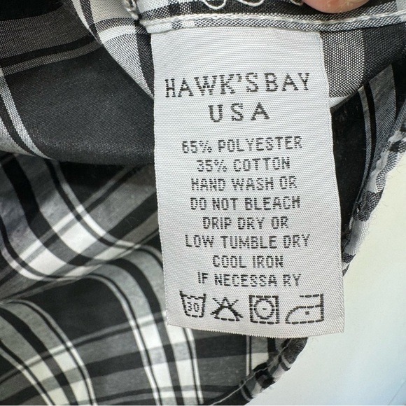 NEW Hawks Bay Black & White Plaid Short Sleeve Pearl Snap Western Shirt Men’s S - Picture 7 of 7